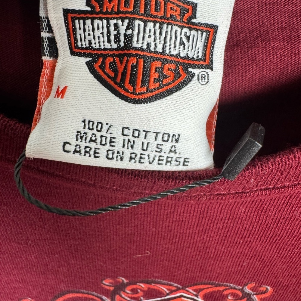Harley-Davidson Women's Maroon Graphic Tee Size Medium NWT - Picture 3 of 6